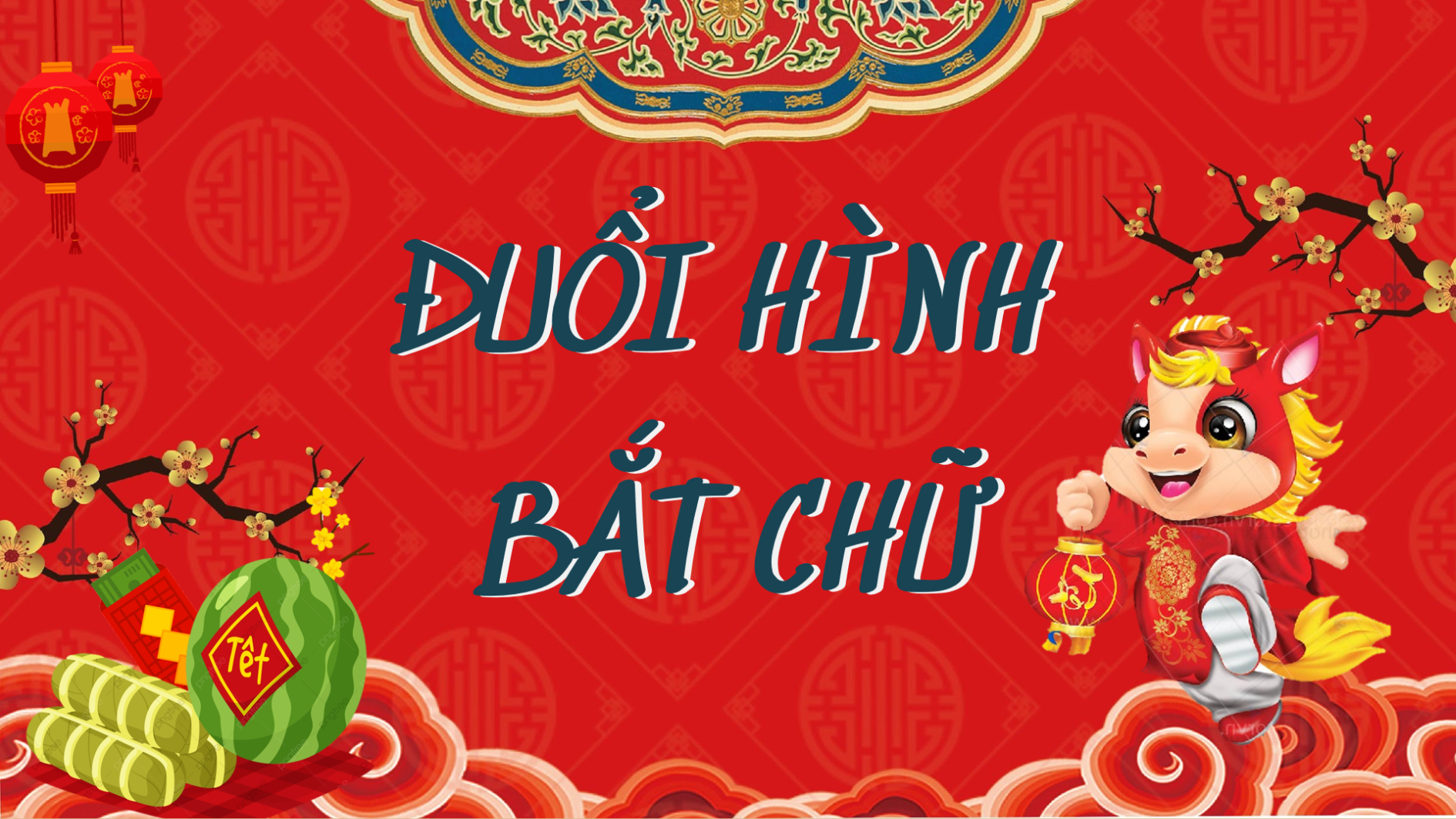 PowerPoint ĐUỔI HÌNH BẮT CHỮ chủ đề TẾT